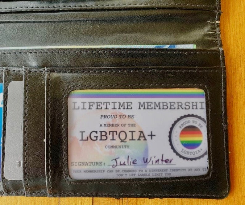 Double Identity LGBTQIA Lifetime Membership Card Gay Pride Card LGBT Identity Card perfect rainbow community gift image 9