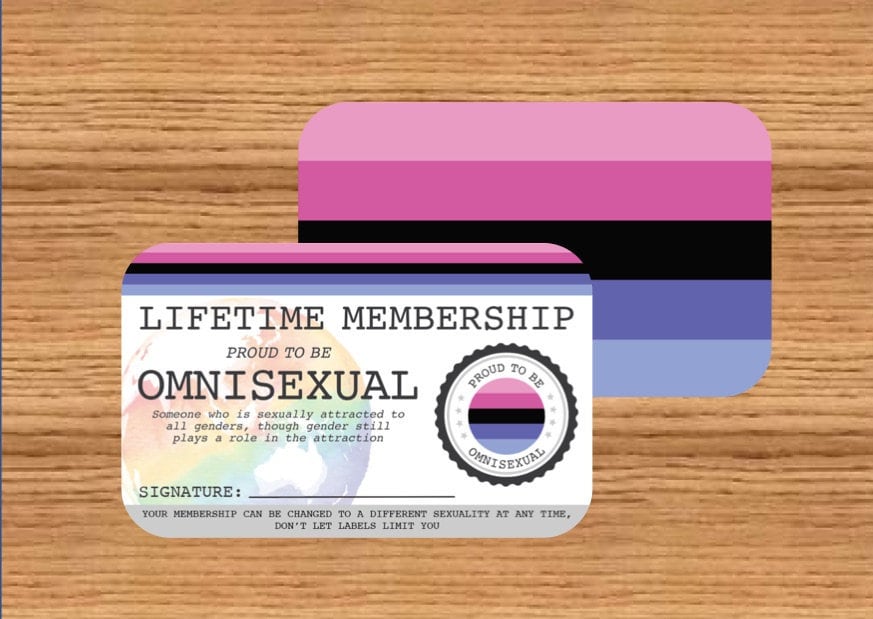 OMNISEXUAL Lifetime Membership Card - Gay Pride Card - LGBT Identity Card -  perfect rainbow community gift