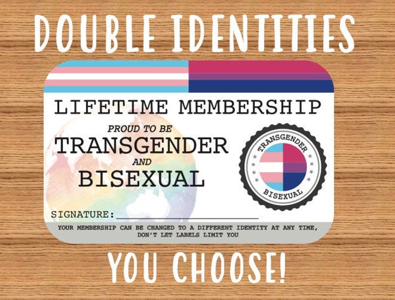 Double Identity LGBTQIA Lifetime Membership Card Gay Pride Card LGBT Identity Card perfect rainbow community gift image 1