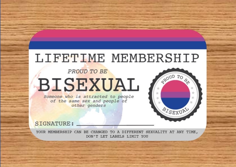 BISEXUAL Gay Pride identity card Lifetime Membership Card LGBT Identity Card unique gift for the rainbow community image 3