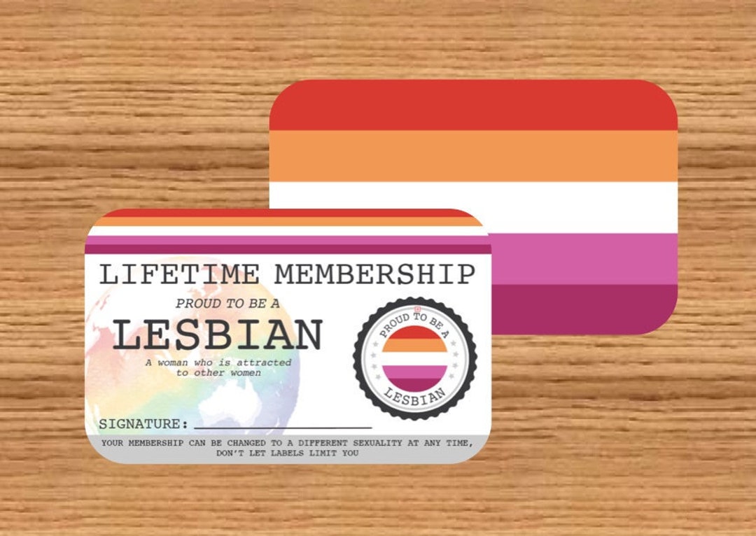 LESBIAN Lifetime Membership Card pink Gay Pride Card