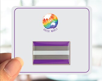 GREYSEXUAL Flag rectangle enamel pin - brooch - label pin - LGBT gift - Pride