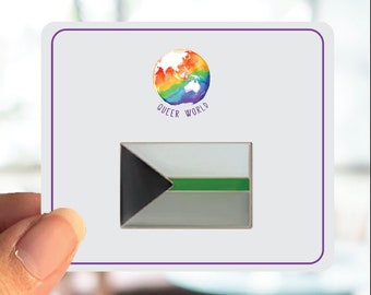 DEMIROMANTIC FLAG rectangle enamel pin - brooch - label pin - LGBT gift - Pride