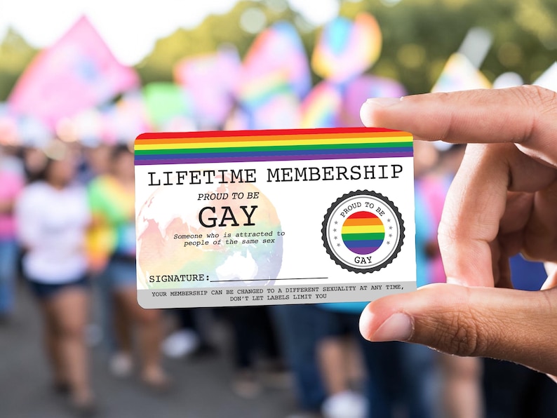 Gay Pride-livstidsmedlemskort, HBTQ-identitetsplånbok bild 1