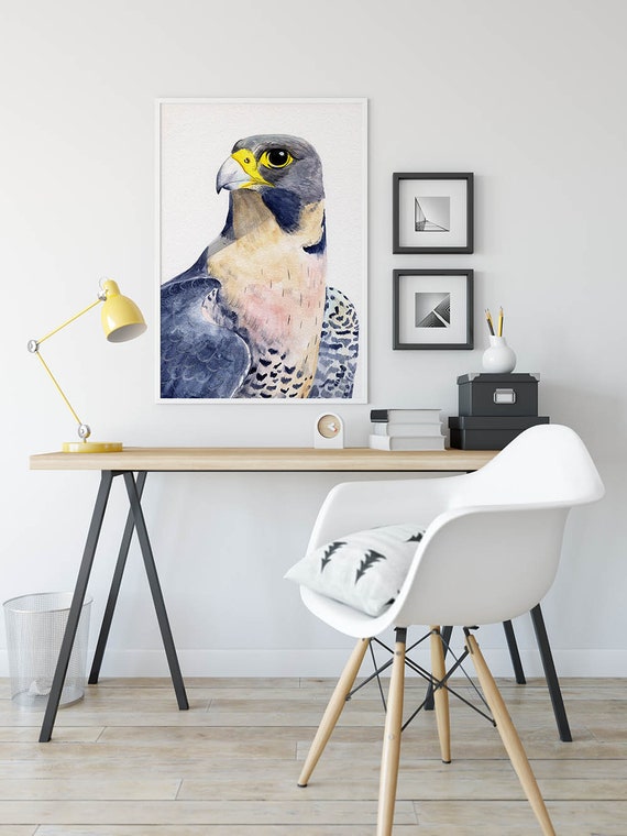 Falco Pellegrino Falco Pellegrino Acquerello Falco Arte Stampa Acquerello Arte Stampa Regali Per Nerd Uccello Avventura Vi Aspetta Animale Arte