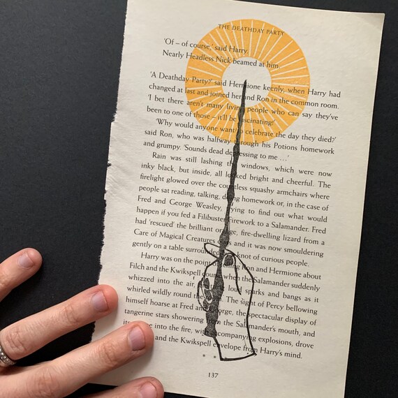 Lumos Linolschnitt Druck Harry Potter Wand Dekor Buch Etsy