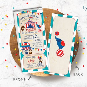 The Greatest Showman, Come One Come All, Circus Birthday Party Invitation, Carnival, Carnival Ticket, Circus Theme Party, Digital, Printed