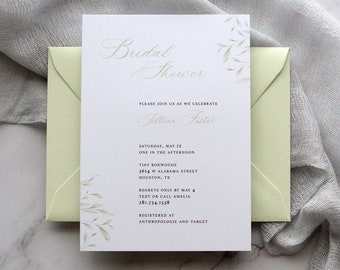 Elegant, Modern, Simplistic Bridal Shower Invitation