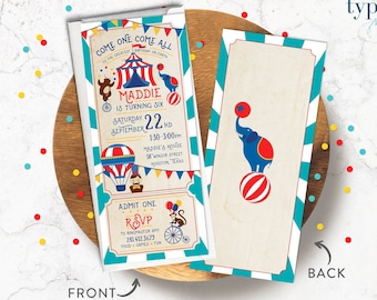 The Greatest Showman, Come One Come All, Circus Birthday Party Invitation, Carnival, Carnival Ticket, Circus Theme Party, Digital, Printed