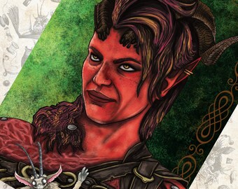 Karlach Tiefling Companion Baldurs Gate 3 Portrait Print