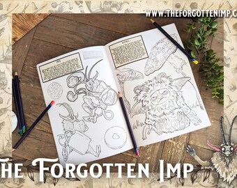 Libro da colorare di creature fantastiche e criptiche di Mister Grimms