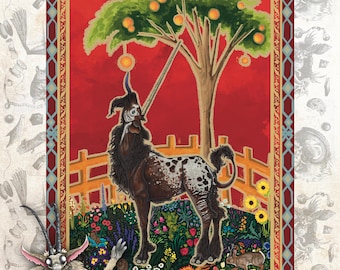 Medieval Unicorn Tapestry Mythical Cryptid Art Print