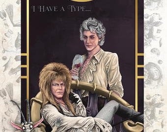 Jareth Goblin King & Astarion Pale Elf Vampire Crossover Fantasy Art Print