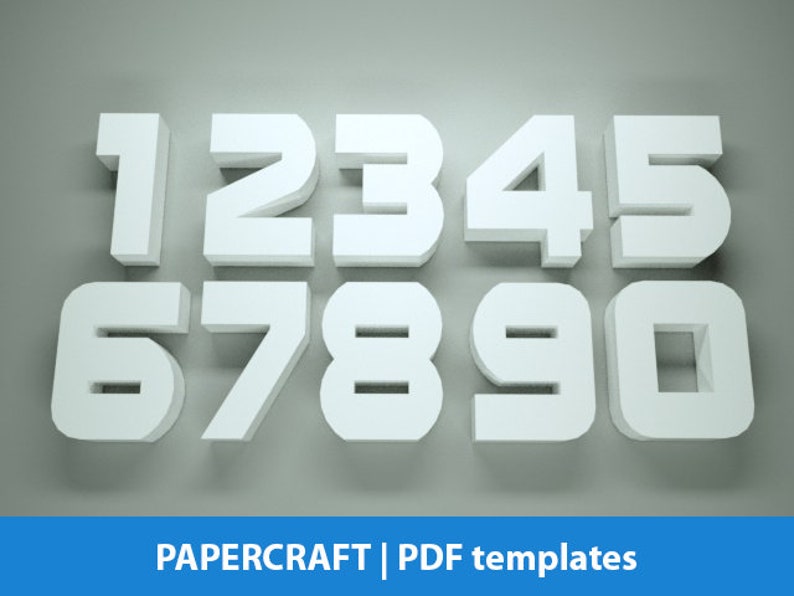 XL Numbers decor 1230 cm High PDF templates 0 1 2 Etsy