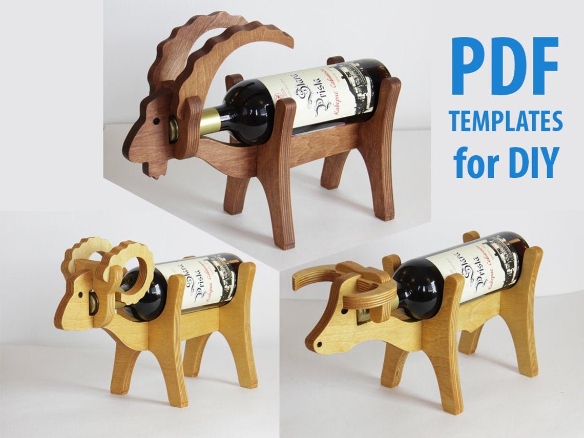 3 Sets Goat Bull Ram Wine Bottle Holder Template Patterns Etsy