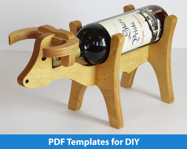 Bull Wine Bottle Holder Plans DIY PDF Templates Patterns Etsy