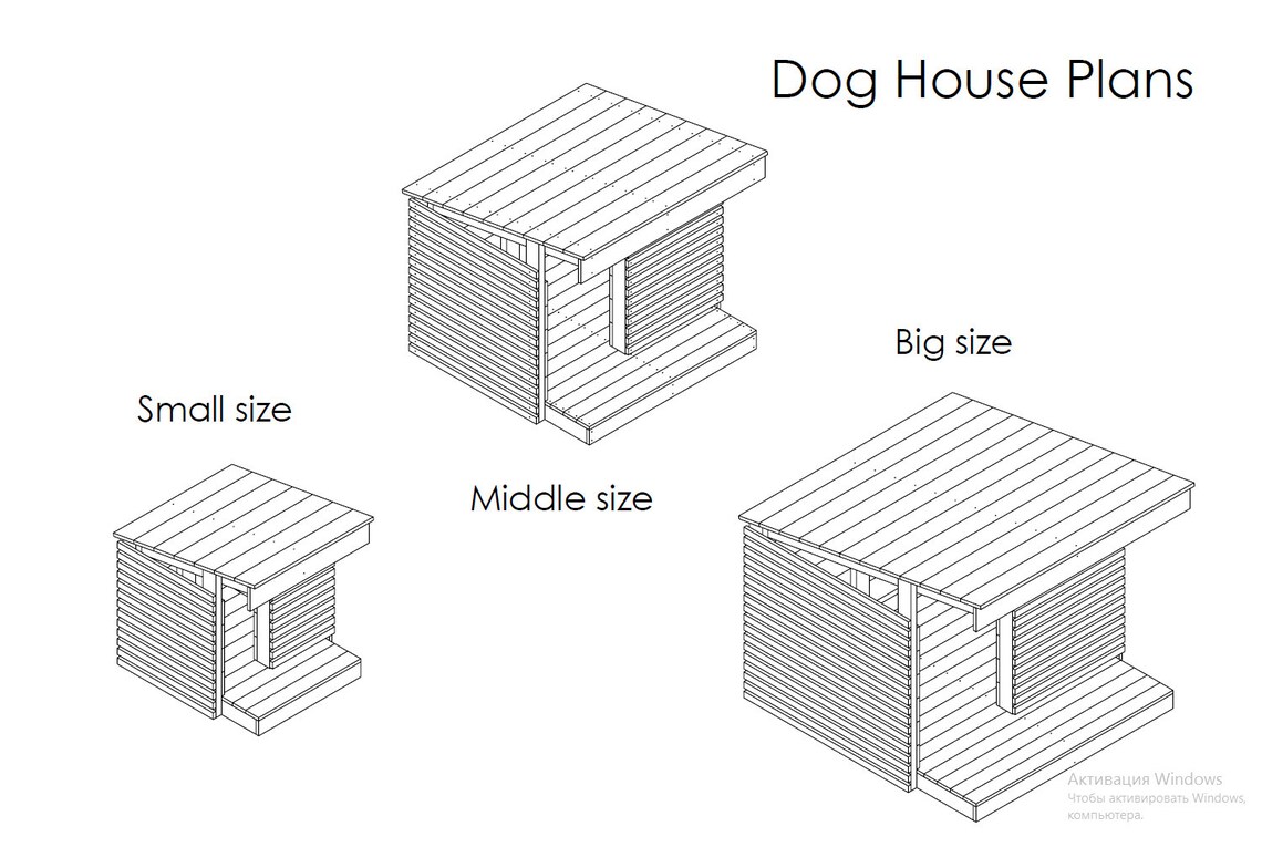 Modern Dog House Plans DIY Wood Outdoor Etsy