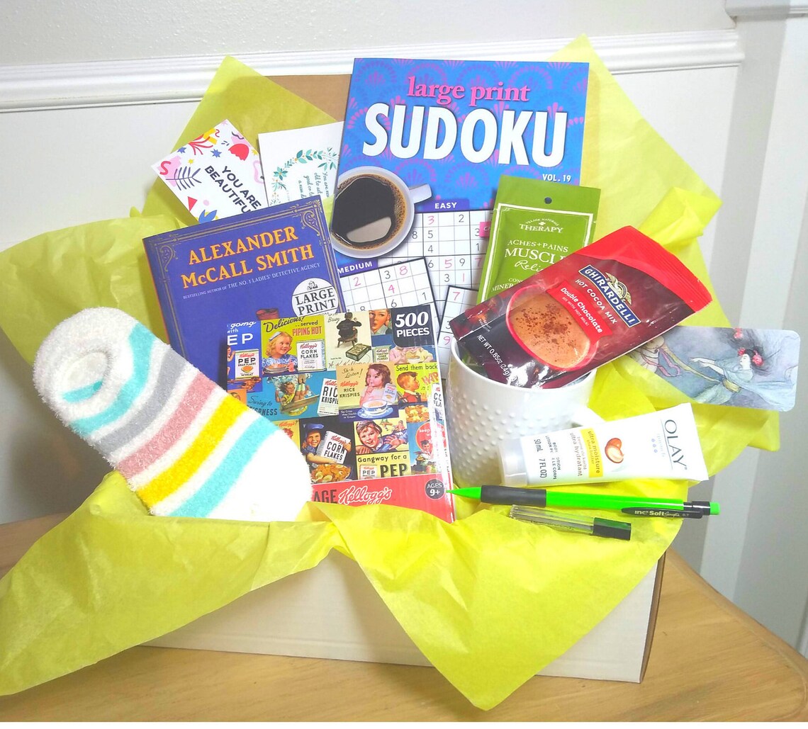 Nursing Home Gift Box Senior Care Package Large Print Blind Etsy