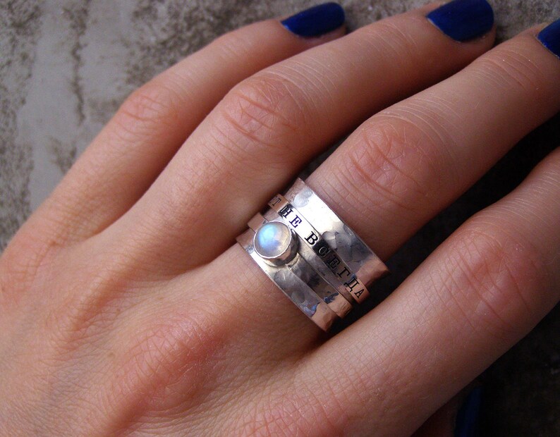 Spinner rings for women Spinner wedding band Fidget Ring Spinner ring Meditation Ring Moonstone spinner ring Spinning Ring