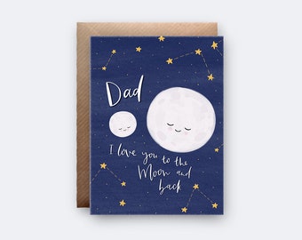 My Sun Anniversary Quirky Illustration Valentines Just Because Moon and Stars Eco-Friendly Greeting Card Space Pun Punny Love Card