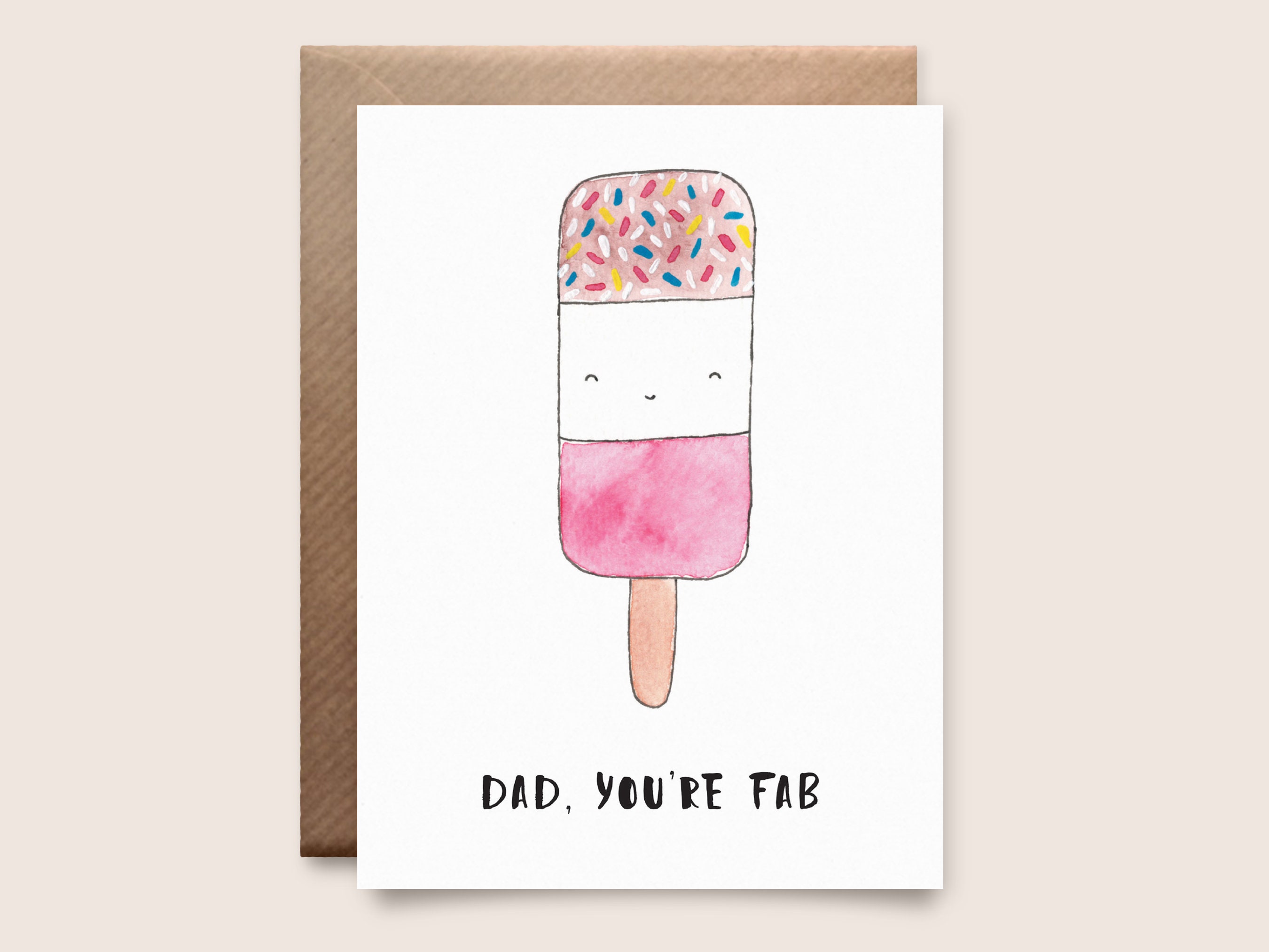 Fully Customizable Greeting Card Greeting Card for Pops Popsicle Fathers  Day or Birthday Card for Him 