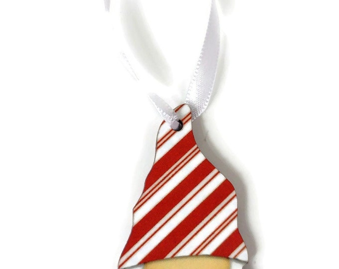 Peppermint Gnome with Santa Hat Christmas Tree Ornament