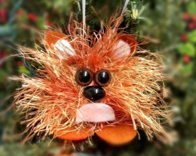 Woodland Fox Funny Handmade Felted Christmas Tree Ornament Christmas Decor Gift or Stocking Stuffer - Ready to Ship