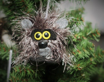 Woodland Raccoon Handmade Christmas Ornament or Holiday Ornament