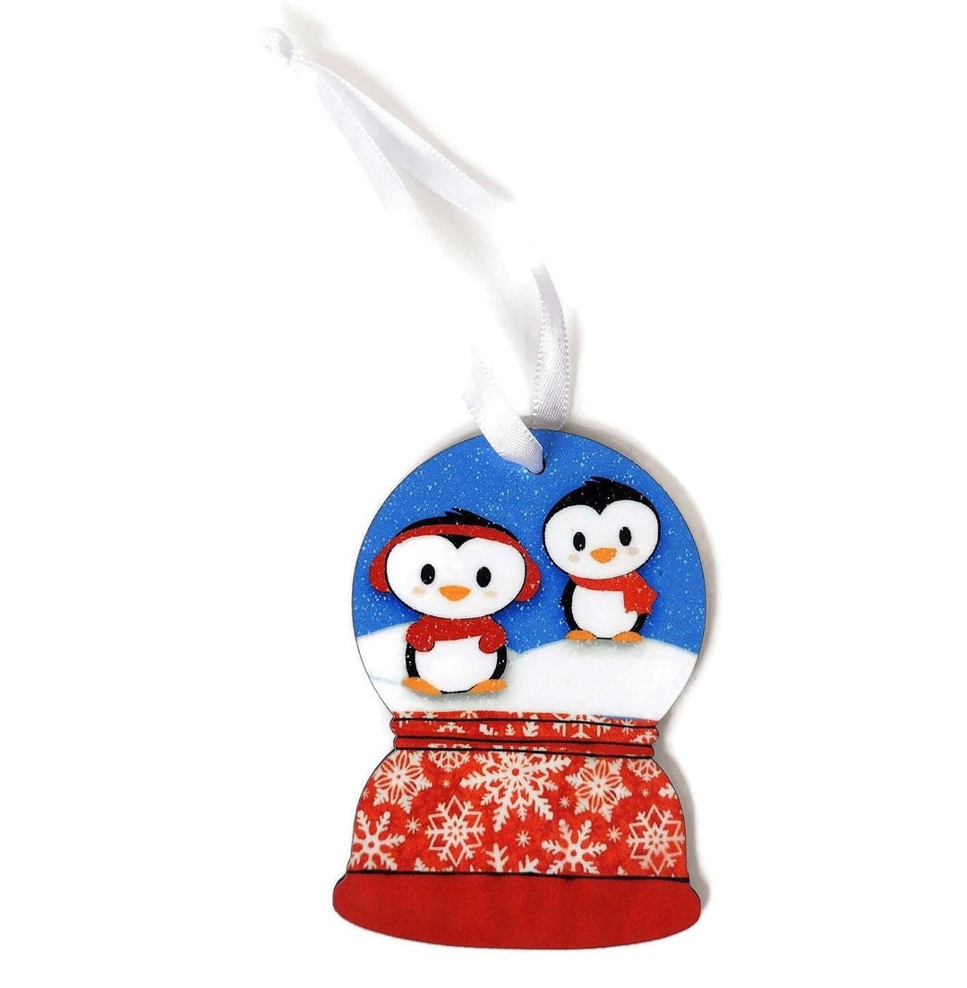 Penguins in a Snow Globe Christmas Tree Ornament Etsy