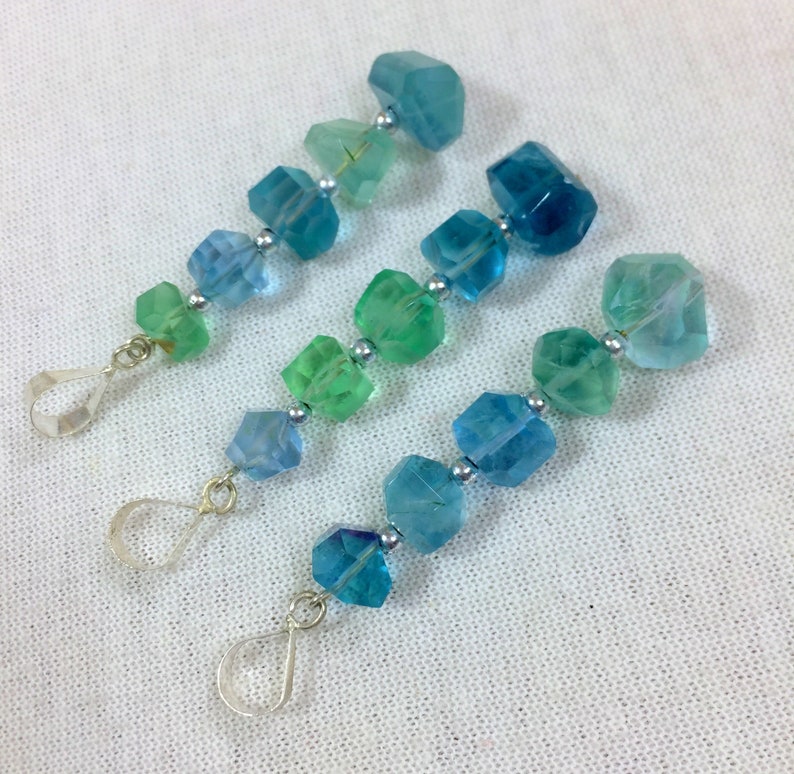 3 Pieces Flourite Pendant Sterling With Silver 925 size====43x13x9mm to 50x12x10mm