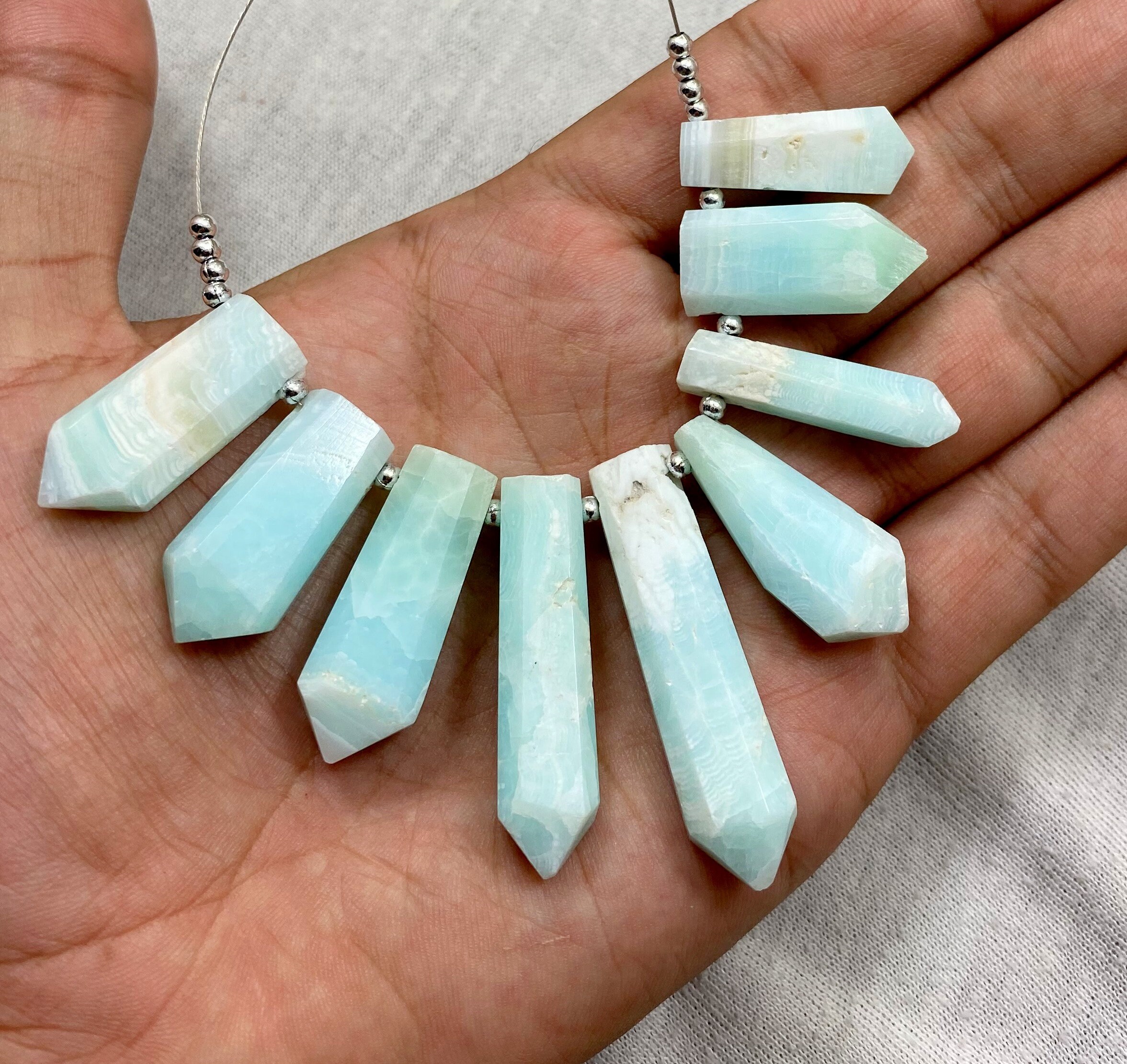 9 Pieces Rainbow Calcite Crystals Drilled Size25x10x6mm to Etsy