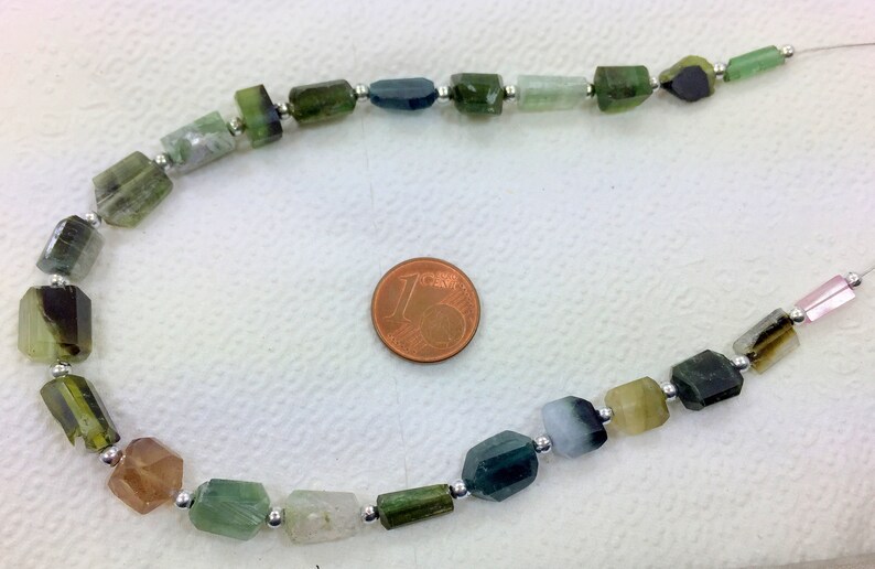 22 Pieces Mix Tourmaline beads Drilled Size 10x8x3====mm to 12x10x4mm