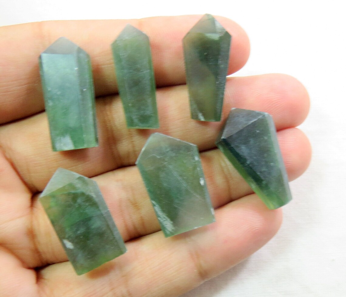 6 Pieces Serpentine Crystals Size25x14x13mm to 27x13x8mm Etsy