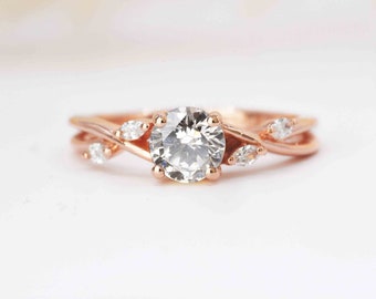 Lab grown diamond art deco engagement ring | Stylish lab grown diamond handmade ring | 9k/14k/18k rose, yellow, white gold ring for love!