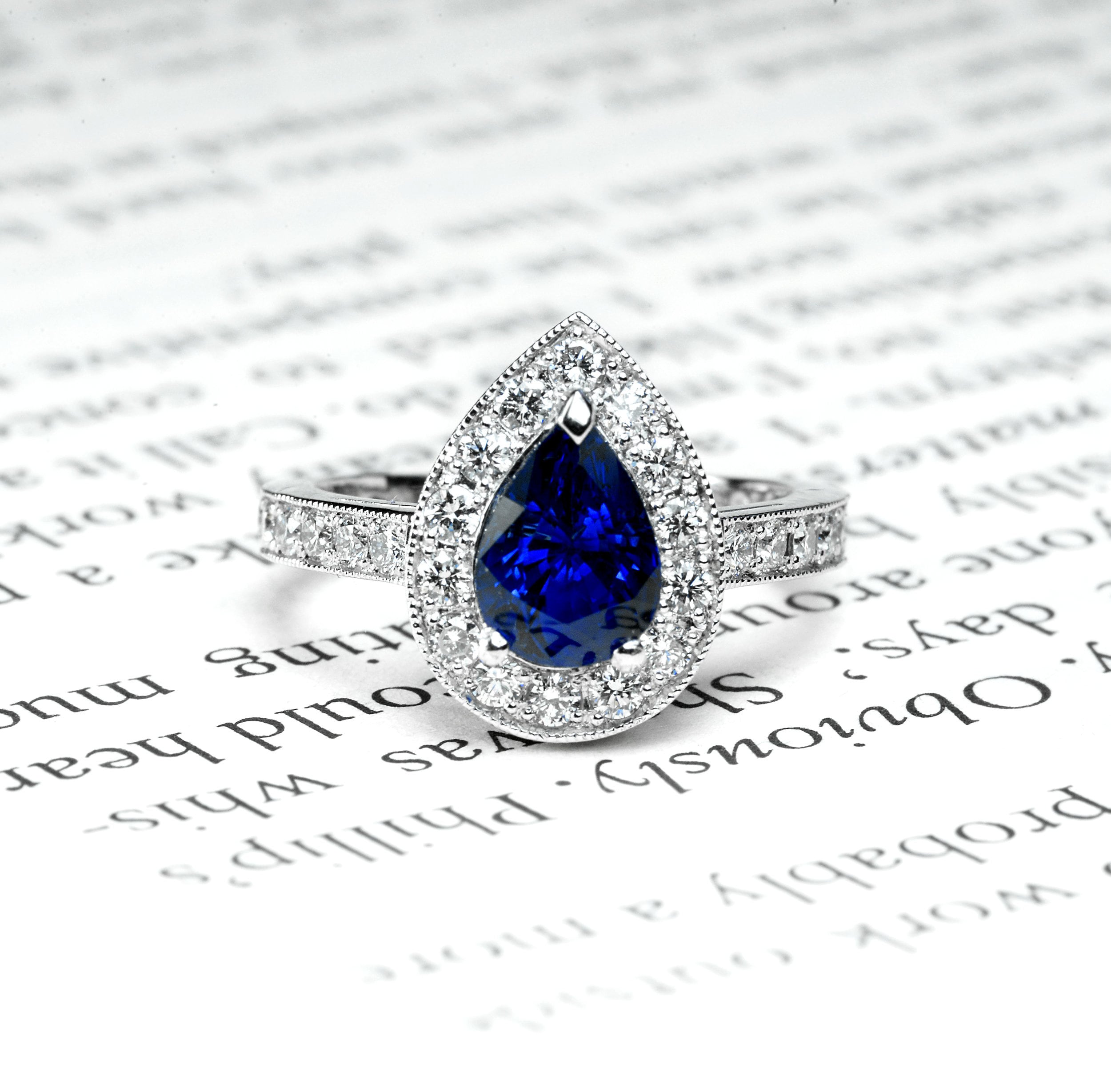 2.03 Blue Sapphire Engagement Ring Platinum - Sapphire Ring- Natural Ceylon & Diamond Ring-Blue Engagement