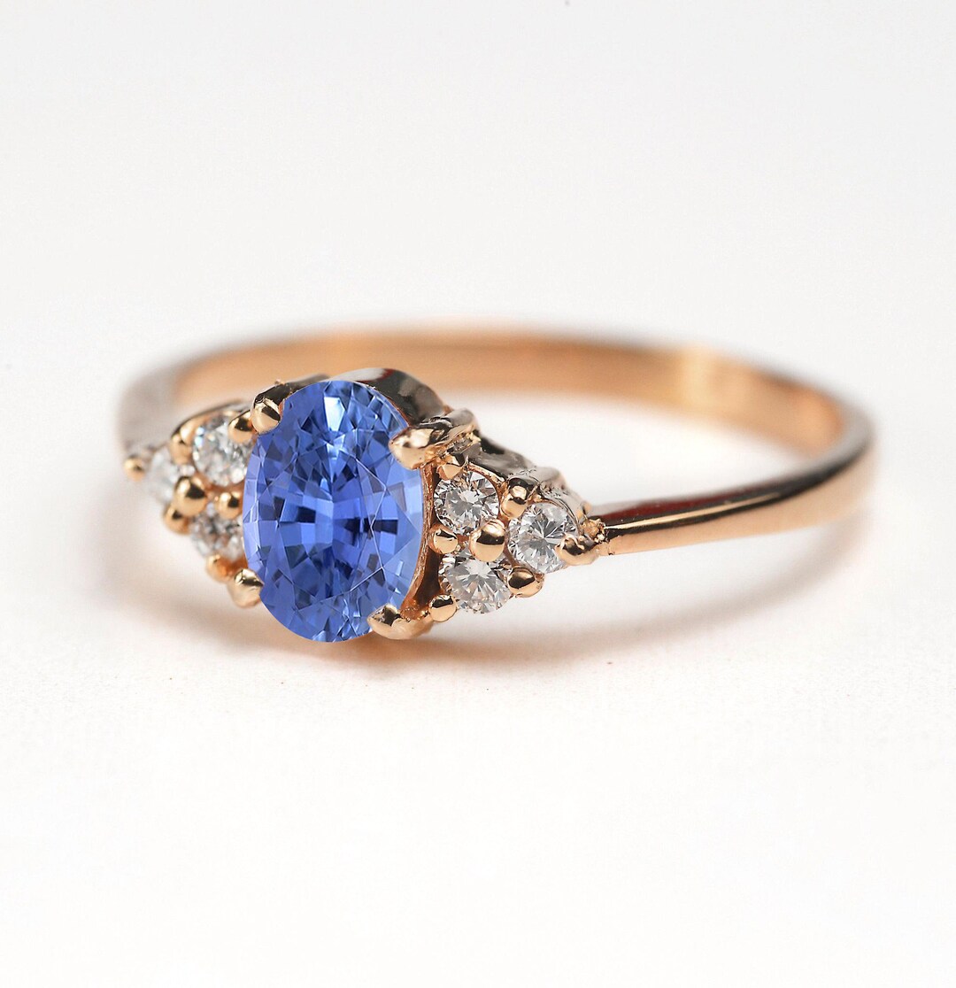 Blue Sapphire Engagement Ring. Sky Blue Sapphire 2.14ct Oval Ring 14k Rose  Gold Ring. Engagement Ring by Eidelprecious - Etsy Norway