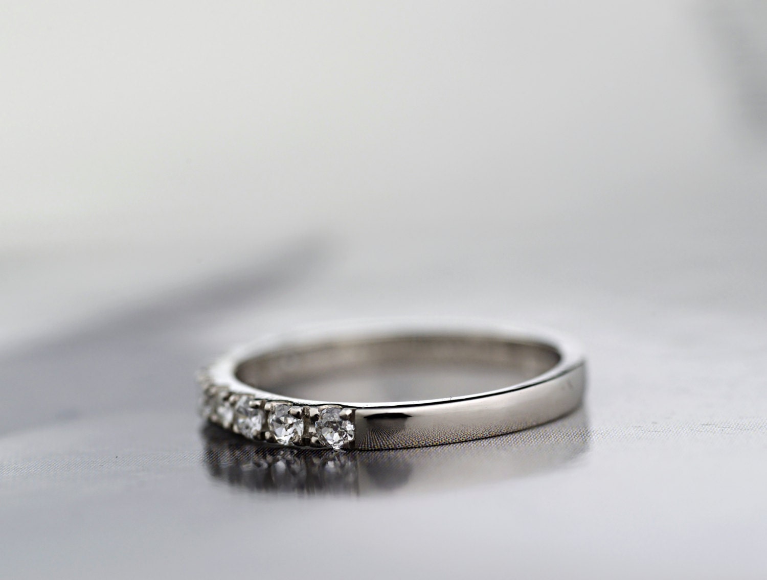 Platinum 950 Diamond Half Eternity Ring Platinum - Etsy