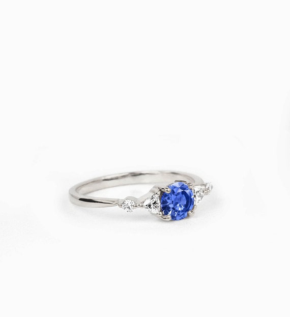 Light Blue Sapphire Solitaire Engagement Ring