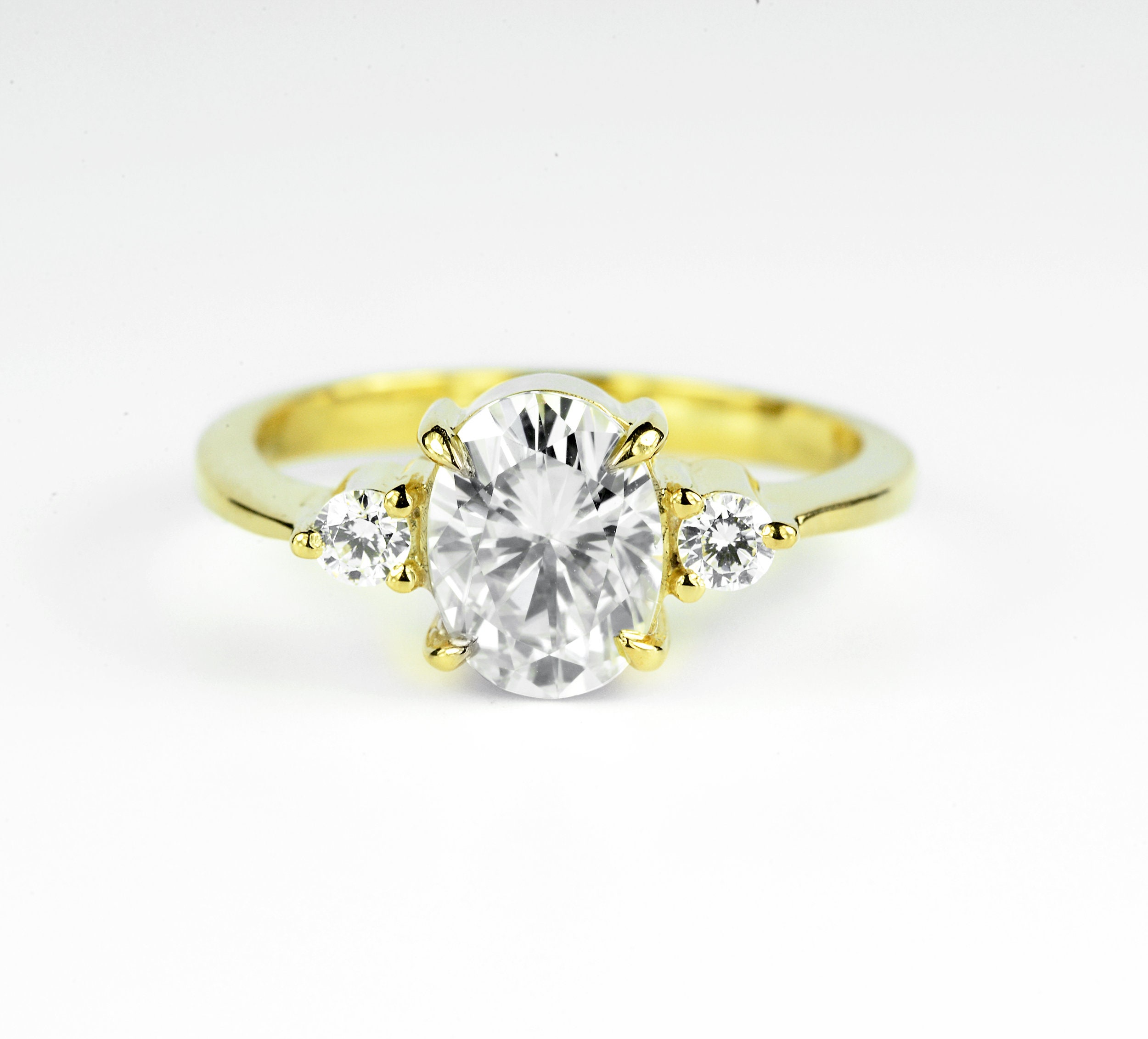 Oval Moissanite Engagement Ring, 14K, 18K Gold, Engagement Genuine Moissanite, Alternative Diamond Eco Friendly