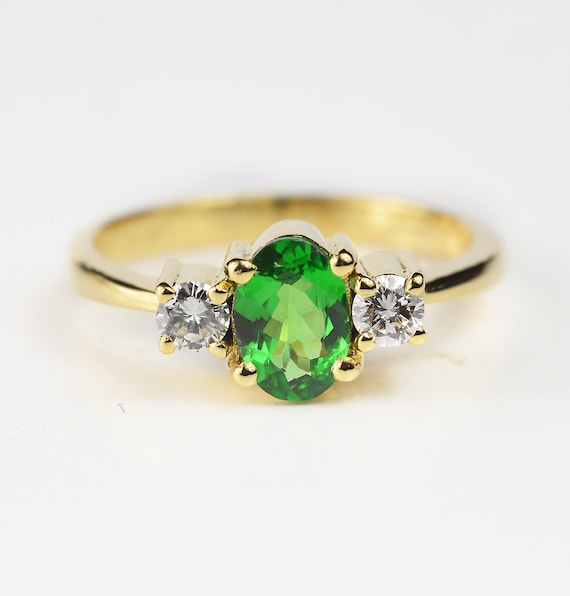 Tsavorite Ring-tsavorite Engagement Ring-tsavorite and Diamond Halo  Engagement Ring-tsavorite Garnet Ring-vintage Engagement Ring - Etsy UK |  Vintage engagement rings etsy, Tsavorite engagement ring, Tsavorite ring