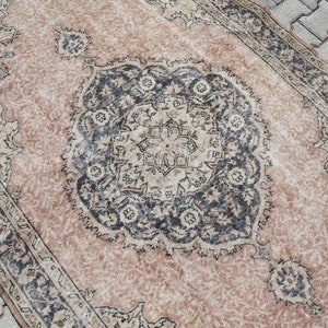 6x9 Rug, Bedroom Rug, 6x9 Turkish Natural Handmade Eclectic Boho Rug, 6x9 Vintage Area Wool Rug, Antique Rug, Muted Rug, Distressed Rug, 6x9