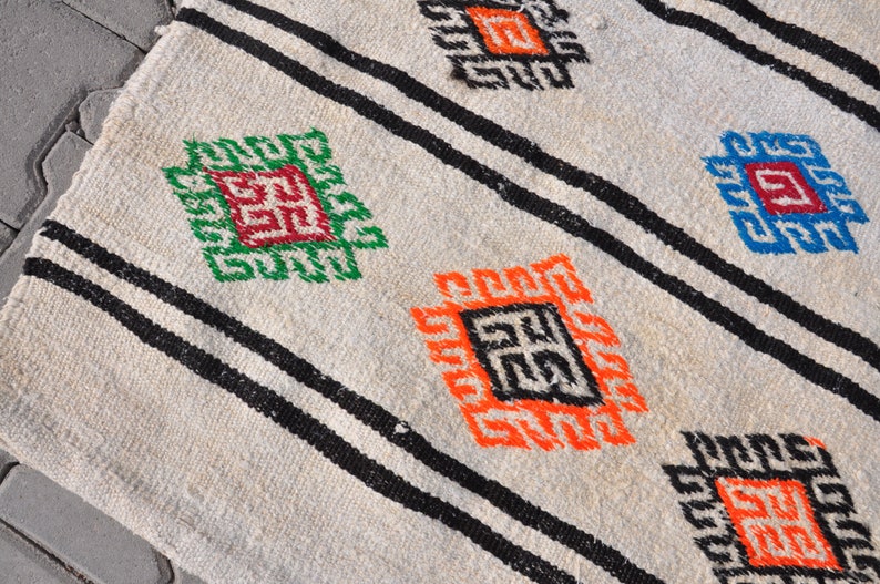 Floor Rug Decorative Rug kn21 Vintage Home Decor Natural Kilim 3x5 Vintage Hemp Rugs Organic Hemp Rug Hemp Kilim Rug