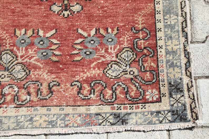3x6 Runner Rug, 3x6 Turkish Runner, 3x6 Vintage Runner, Small Oushak