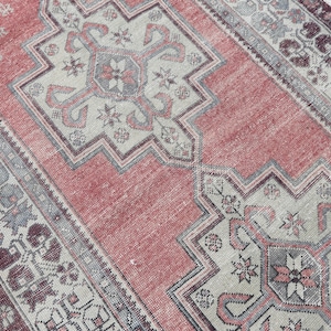 4x8 Handmade Rug, Vintage Red Rug 4x8, Turkish Rug, Living Room Rug, Anatolian Rug, Floor 4x8 Rug, Oushak Rug, Faded Area Rug, Bohemian Rug