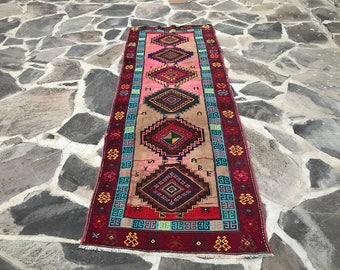 Turkısh runner rug 9.8 x 3.4 ft oushak rugs,turkısh rug,oushak runner,Handwoven rug,turkısh carpet,runner rug,bohemian rug,area rug, s142