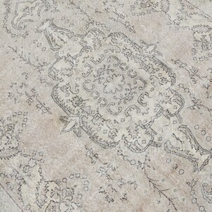 6x10 Beige Handmade Turkish Oushak Rug, Wool & Cotton