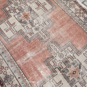 4x8 Red Beige Vintage Rug,  Organic Rug, 4x8 Turkish Rug, Natural Rug, Large Turkish Rug, 4x8 Rug, Faded Rug, Neutral Rug, 4x8 Antique Rug