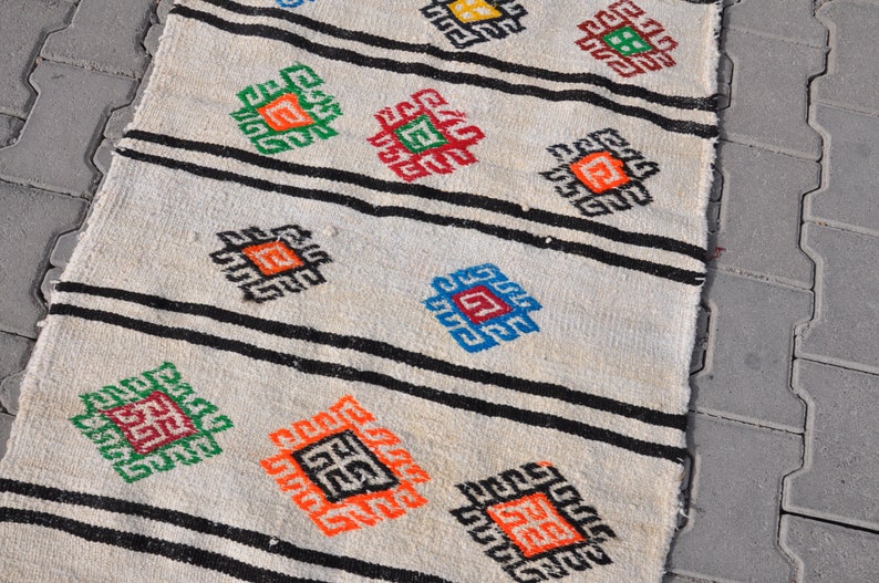 Floor Rug Decorative Rug kn21 Vintage Home Decor Natural Kilim 3x5 Vintage Hemp Rugs Organic Hemp Rug Hemp Kilim Rug