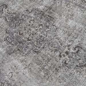 6x9 Gray Turkish Rug, Brown Vintage Rug, x9 Handmade Medium Oushak Rug, Natural Wool Rug, Bathroom, Kitchen, Living Room Rug, Home Decor