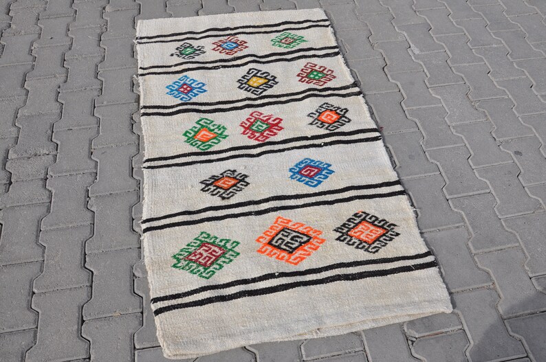 Floor Rug Decorative Rug kn21 Vintage Home Decor Natural Kilim 3x5 Vintage Hemp Rugs Organic Hemp Rug Hemp Kilim Rug